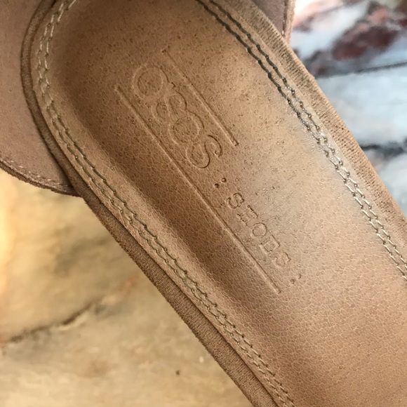 ASOS Barely There Block Heeled Sandals Beige 7 - Picture 9 of 10